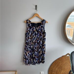 Walter Baker Black and Blue Sleeveless Mini Sundress